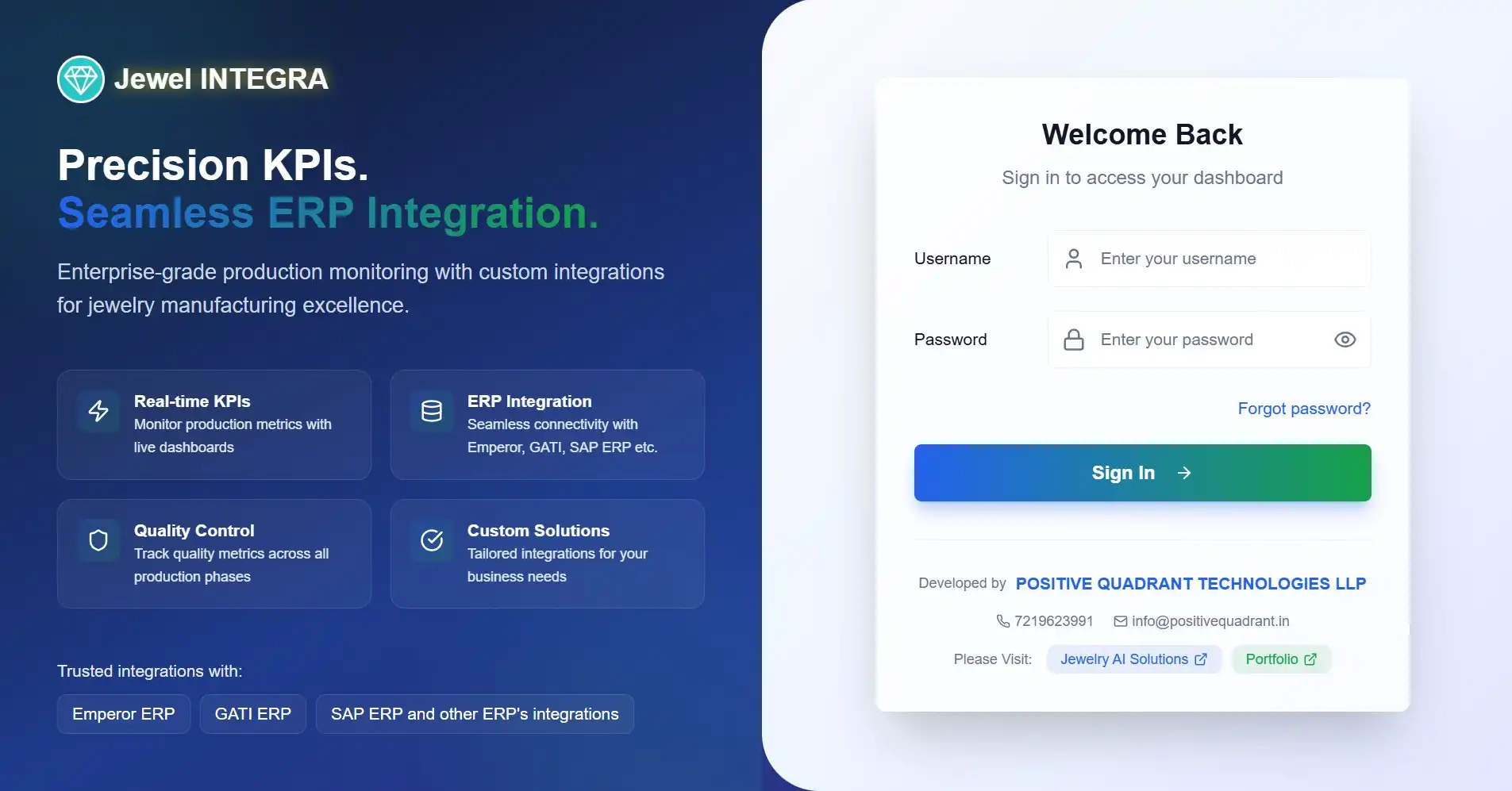 Jewel INTEGRA Dashboard Preview